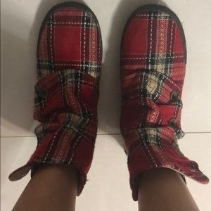 Aldo shoe red plaid boots